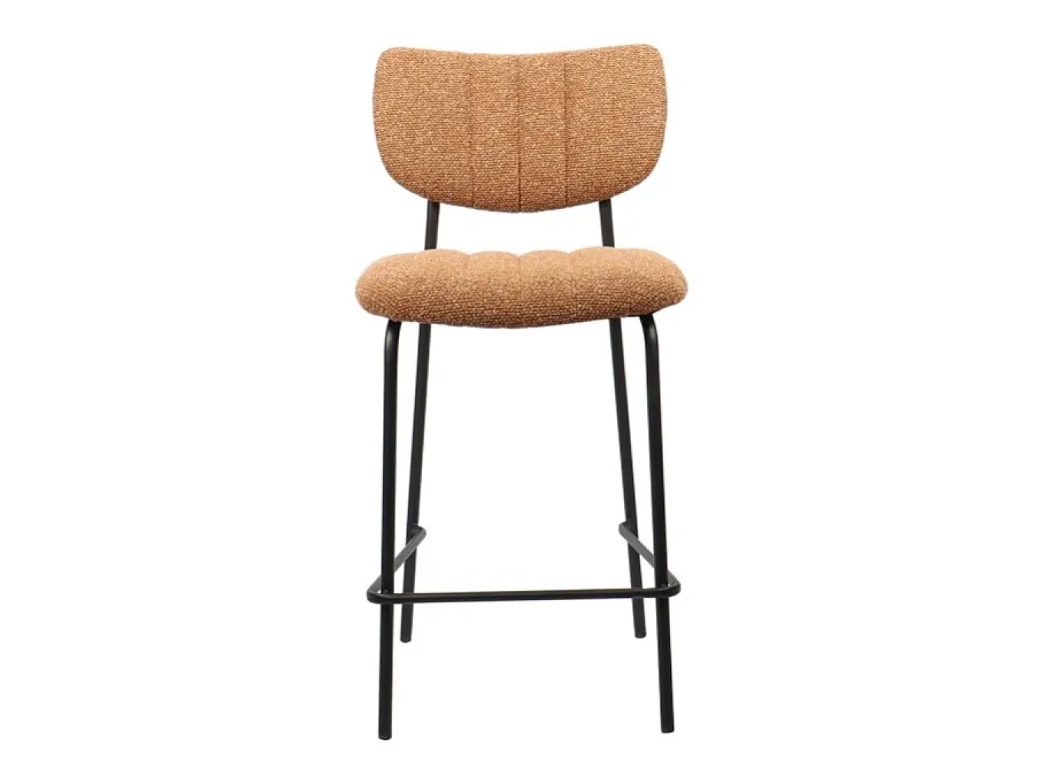 Meublorama Cadeira de balcão VENTURA – Tecido laranja – Pés de metal preto – Altura 97 cm – Estilo design/industrial^ Banco