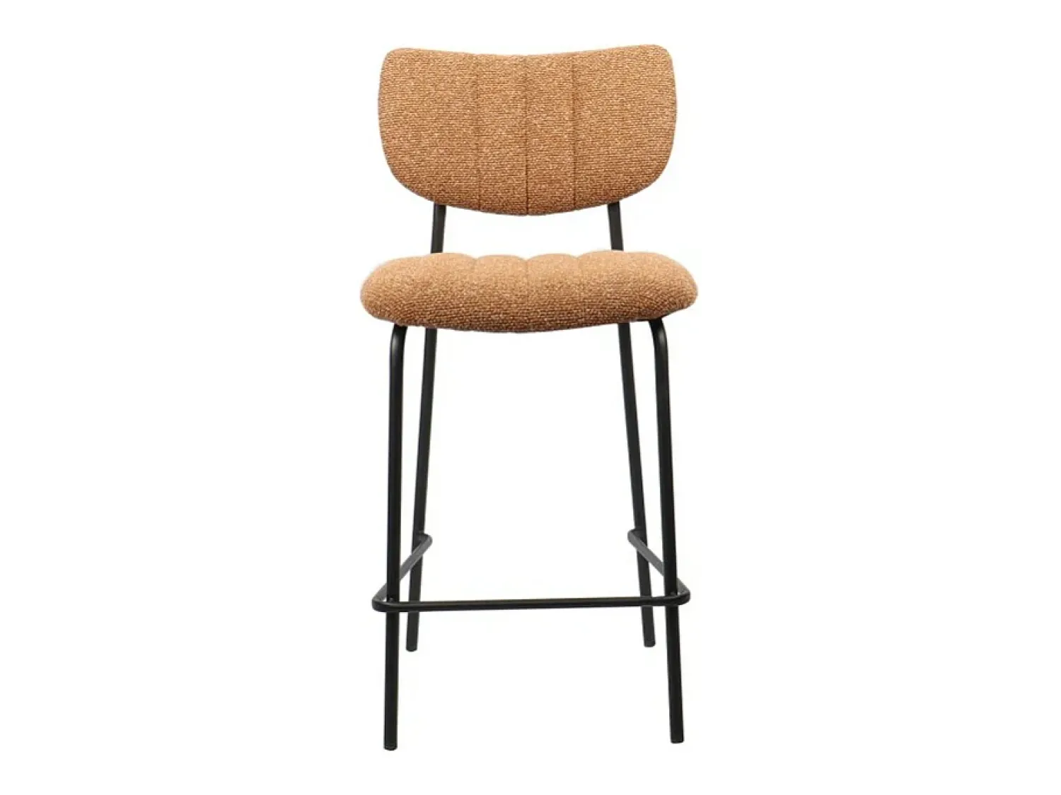 Meublorama Cadeira de balcão VENTURA – Tecido laranja – Pés de metal preto – Altura 97 cm – Estilo design/industrial^ Banco