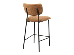 Meublorama Cadeira de balcão VENTURA – Tecido laranja – Pés de metal preto – Altura 97 cm – Estilo design/industrial^ Banco