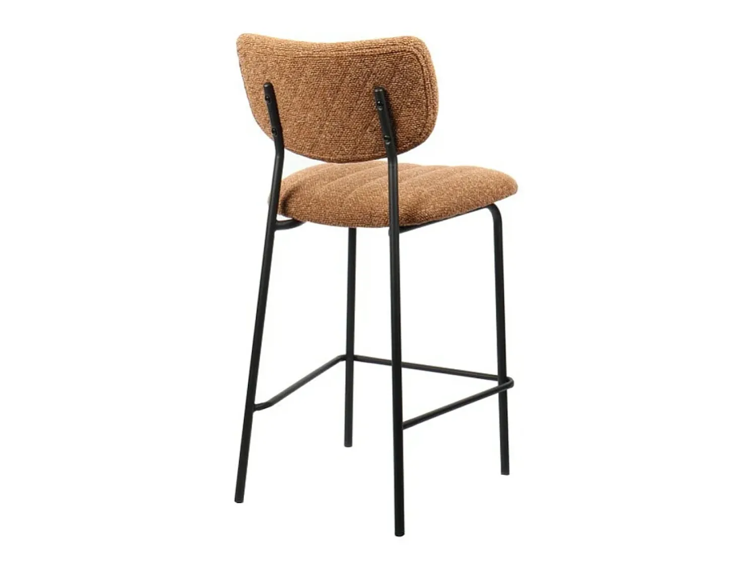 Meublorama Cadeira de balcão VENTURA – Tecido laranja – Pés de metal preto – Altura 97 cm – Estilo design/industrial^ Banco