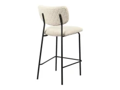 Hot Meublorama Cadeira de balcão VENTURA – Tecido – Pés de metal preto – Altura 97 cm – Estilo design/industrial Bege