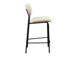 Hot Meublorama Cadeira de balcão VENTURA – Tecido – Pés de metal preto – Altura 97 cm – Estilo design/industrial Bege