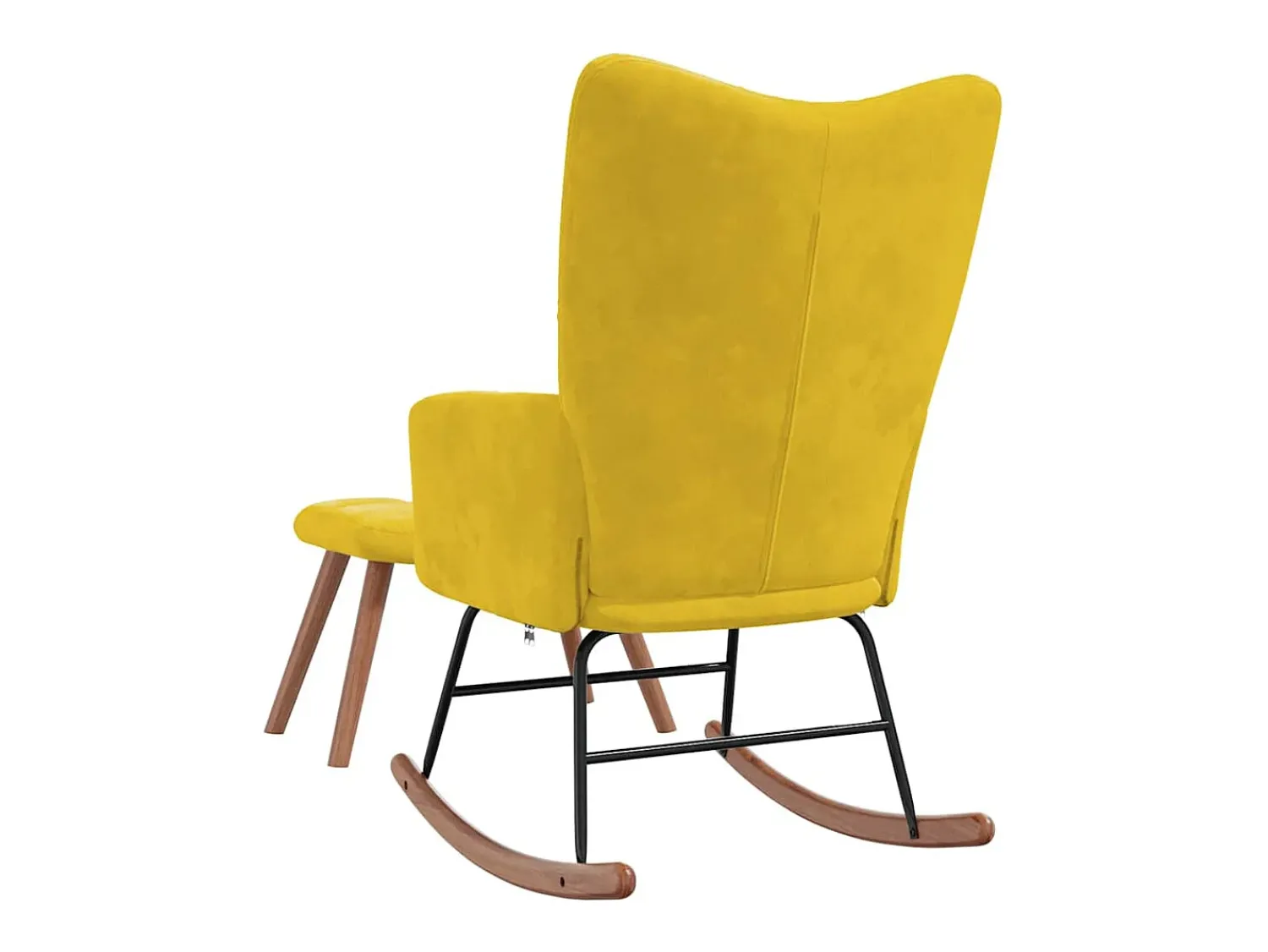 Sale vidaxl Cadeira de baloiçar com banco veludo mostarda Amarelo