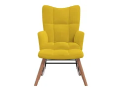 Sale vidaxl Cadeira de baloiçar com banco veludo mostarda Amarelo