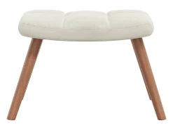 Poltrona*vidaxl Cadeira de baloiçar com banco veludo branco nata Creme