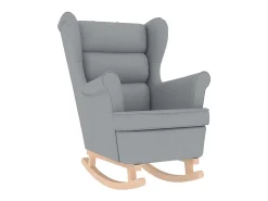 Poltrona| Cadeira de baloiço | Poltrona | Cadeira Relax com banco p/ pés tecido -claro SHL960428 Cinzento