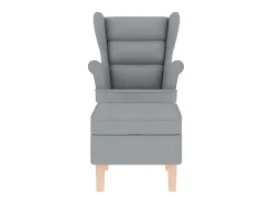 Poltrona| Cadeira de baloiço | Poltrona | Cadeira Relax com banco p/ pés tecido -claro SHL960428 Cinzento