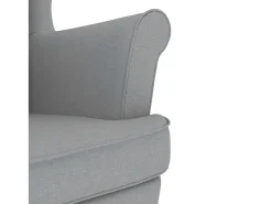 Poltrona| Cadeira de baloiço | Poltrona | Cadeira Relax com banco p/ pés tecido -claro SHL960428 Cinzento