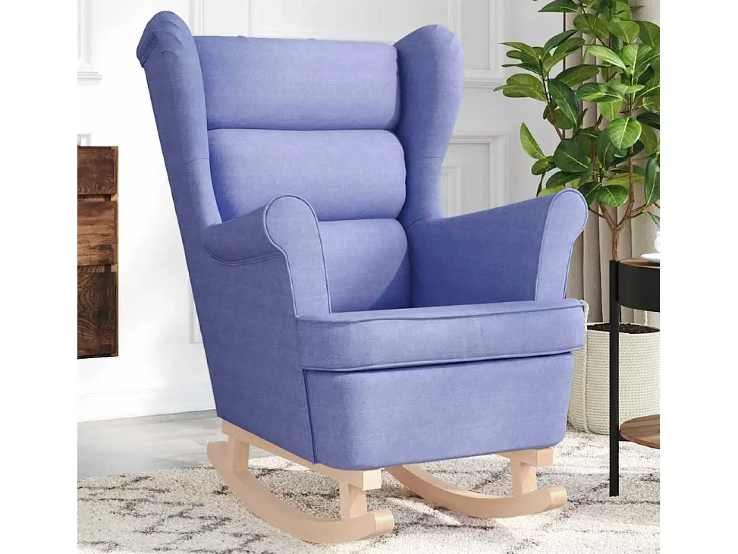 Sale Cadeira de baloiço | Poltrona | Cadeira Relax 74x90x102 cm tecido ganga SHL148737 Azul