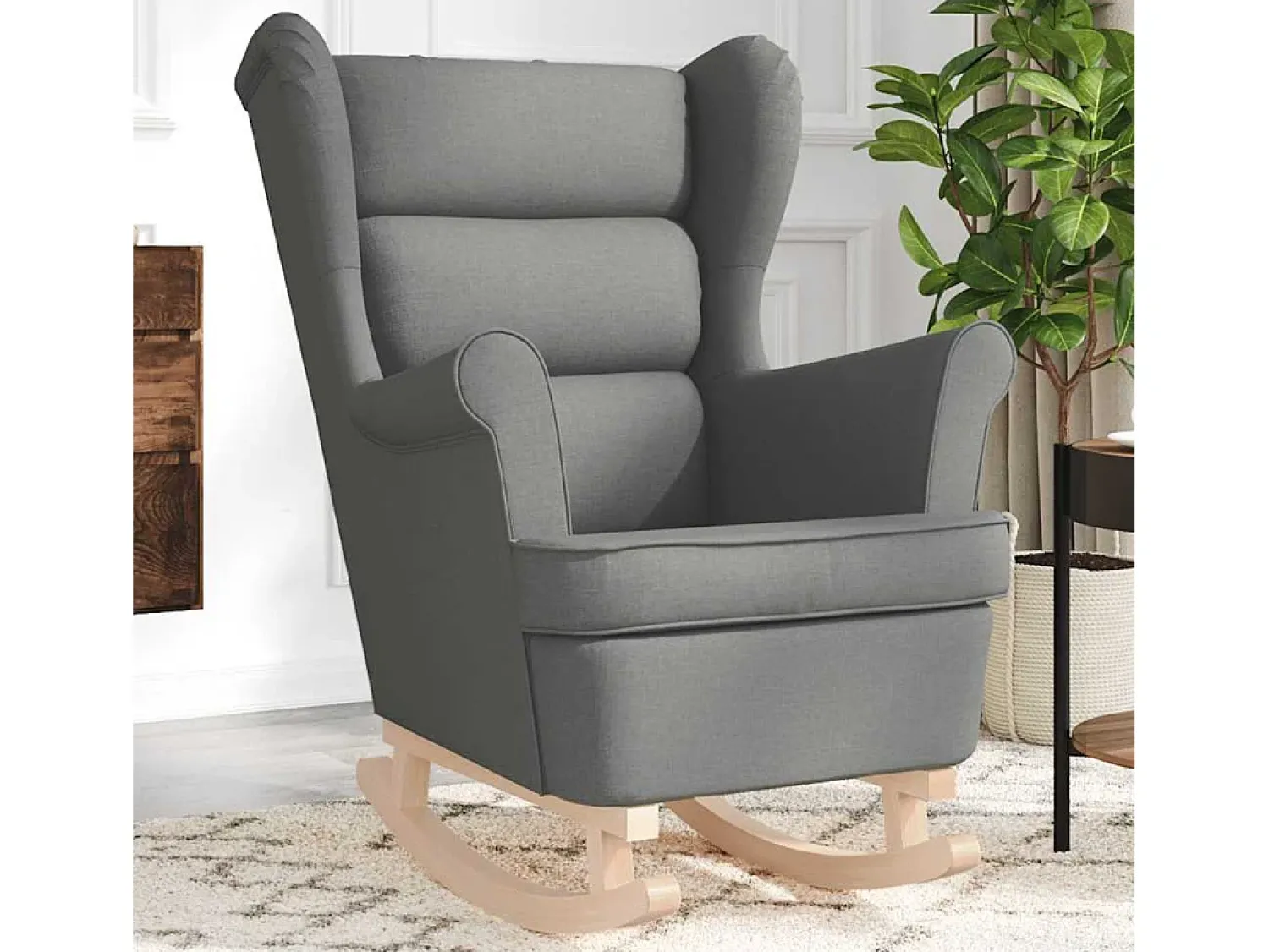 Cadeira de baloiço | Poltrona | Cadeira Relax 74x90x102 cm tecido cinzento-escuro SHL318524^ Poltrona