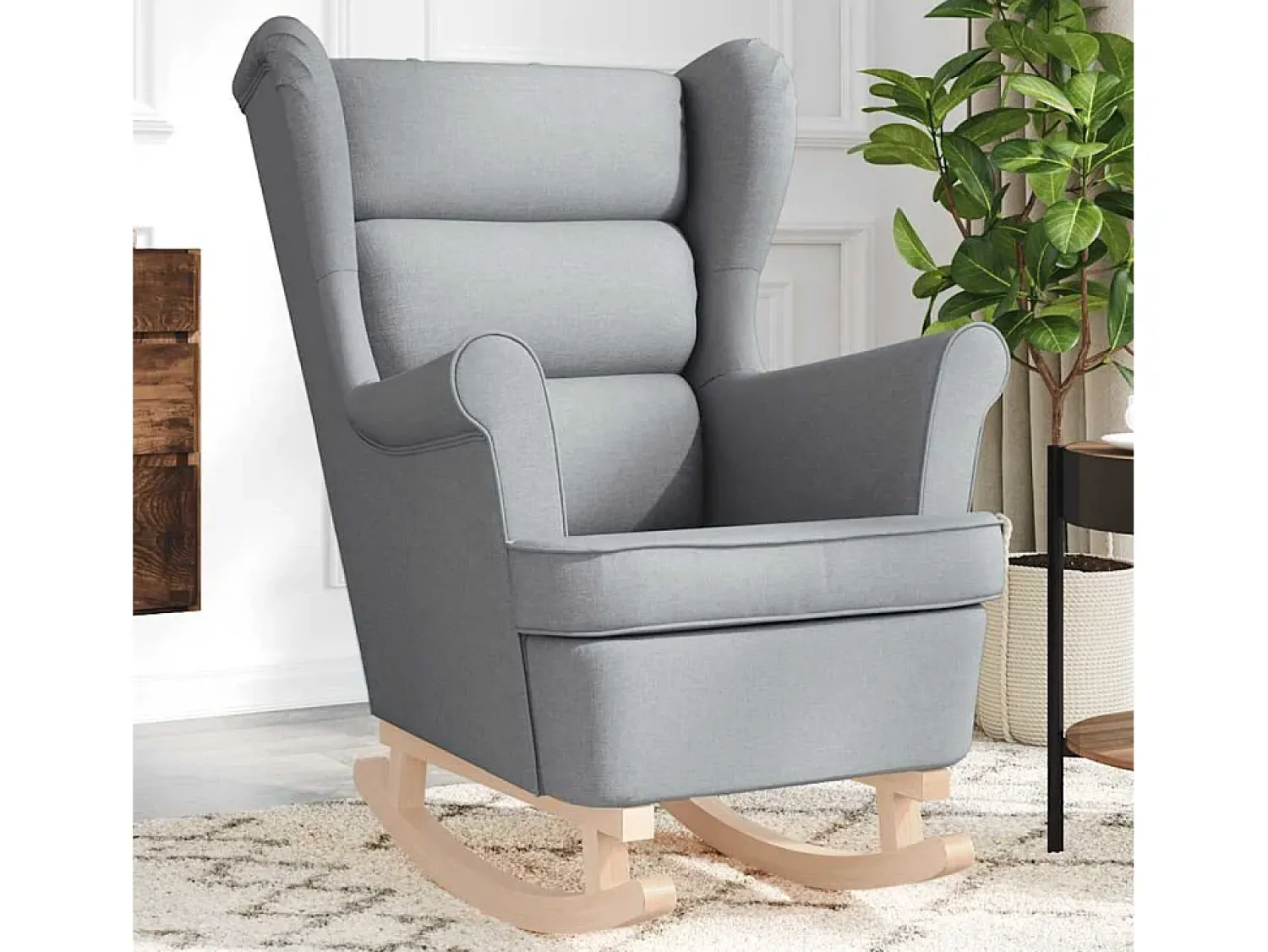 Poltrona| Cadeira de baloiço | Poltrona | Cadeira Relax 74x90x102 cm tecido -claro SHL887239 Cinzento
