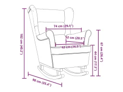 Poltrona* Cadeira de baloiço | Poltrona | Cadeira Relax 74x90x102 cm tecido -nublado SHL203663 Cinzento