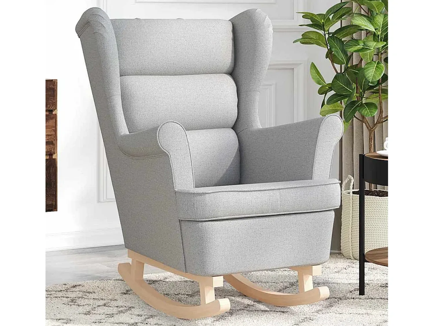 Poltrona* Cadeira de baloiço | Poltrona | Cadeira Relax 74x90x102 cm tecido -nublado SHL203663 Cinzento