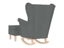 Poltrona| Cadeira de baloiço | Poltrona | Cadeira Relax com banco p/ pés tecido cinzento-escuro SHL734126 Cinza antracite