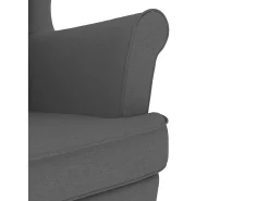Poltrona| Cadeira de baloiço | Poltrona | Cadeira Relax com banco p/ pés tecido cinzento-escuro SHL734126 Cinza antracite