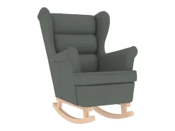 Poltrona| Cadeira de baloiço | Poltrona | Cadeira Relax com banco p/ pés tecido cinzento-escuro SHL734126 Cinza antracite