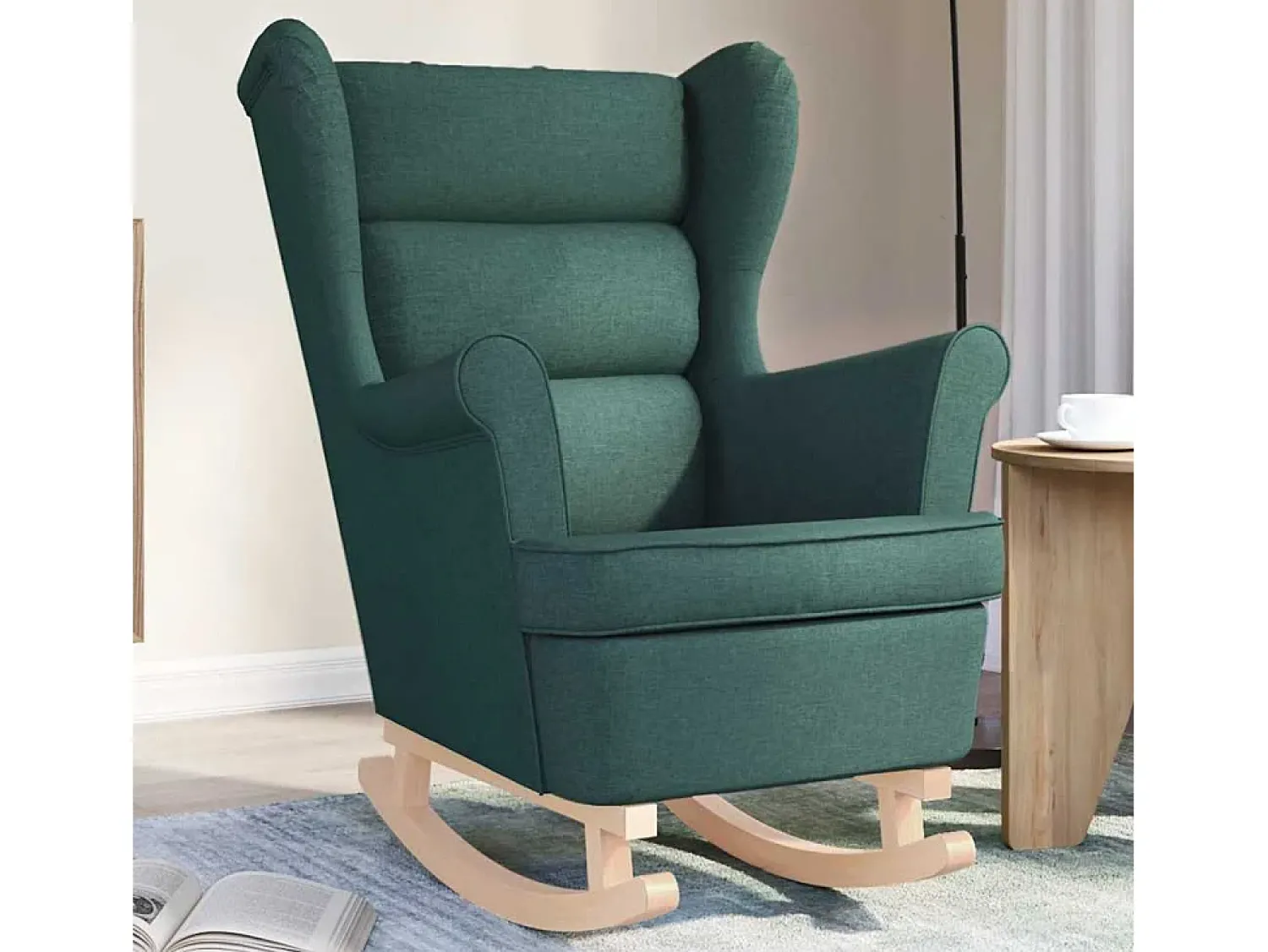 Outlet Cadeira de baloiço | Poltrona | Cadeira Relax 74x90x102 cm tecido verde-escuro SHL448210 Verde pinho