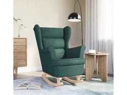 Outlet Cadeira de baloiço | Poltrona | Cadeira Relax 74x90x102 cm tecido verde-escuro SHL448210 Verde pinho
