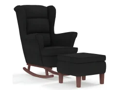 Poltrona| Cadeira de baloiço c/ pernas de metal e banco veludo PT535449 Preto