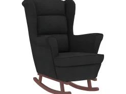 Poltrona| Cadeira de baloiço c/ pernas de metal e banco veludo PT535449 Preto