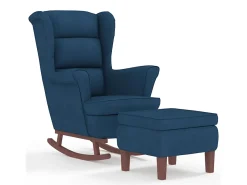 Poltrona| Cadeira de baloiço c/ pernas de metal e banco veludo PT423123 Azul