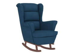 Poltrona| Cadeira de baloiço c/ pernas de metal e banco veludo PT423123 Azul