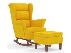 Best Cadeira de baloiço c/ pernas de metal e banco veludo PT549060 Amarelo