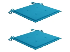 New Cadeira de baloiço com almofadão azul teca maciça PT415306 Castanho