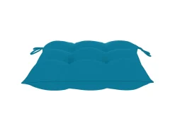 Cadeira de baloiço com almofadão azul-claro teca maciça PT694541^ Poltrona