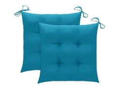 Cadeira de baloiço com almofadão azul-claro teca maciça PT694541^ Poltrona