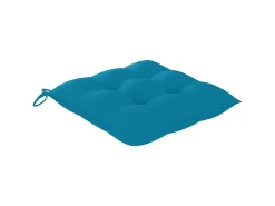 Cadeira de baloiço com almofadão azul-claro teca maciça PT694541^ Poltrona