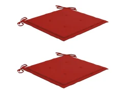 Cadeira de baloiço com almofadão vermelho teca maciça PT609331^ Poltrona
