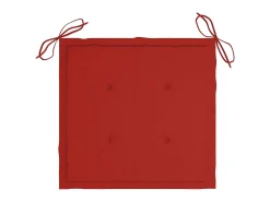 Cadeira de baloiço com almofadão vermelho teca maciça PT609331^ Poltrona
