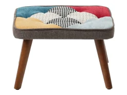 ModernLuxe Cadeira de baloiço com apoio para os pés - com padrão de patchwork colorido - Multicolor^ Poltrona
