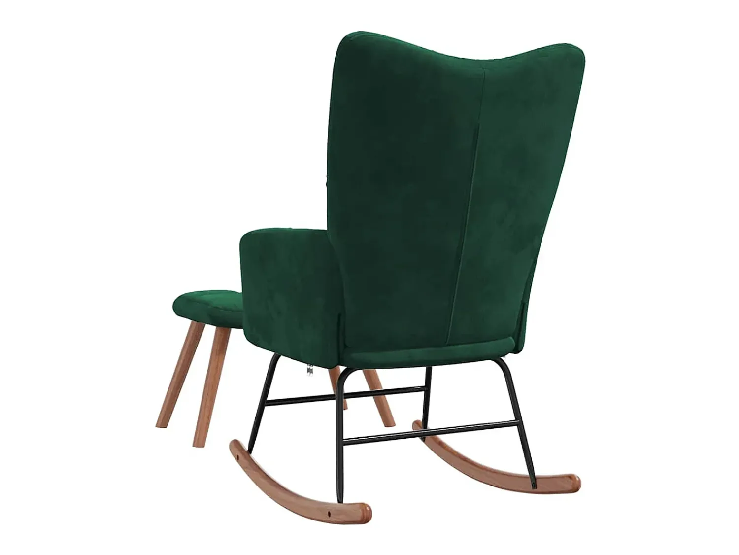 Poltrona|vidaxl Cadeira de baloiço com banco veludo -escuro Verde