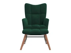 Poltrona|vidaxl Cadeira de baloiço com banco veludo -escuro Verde
