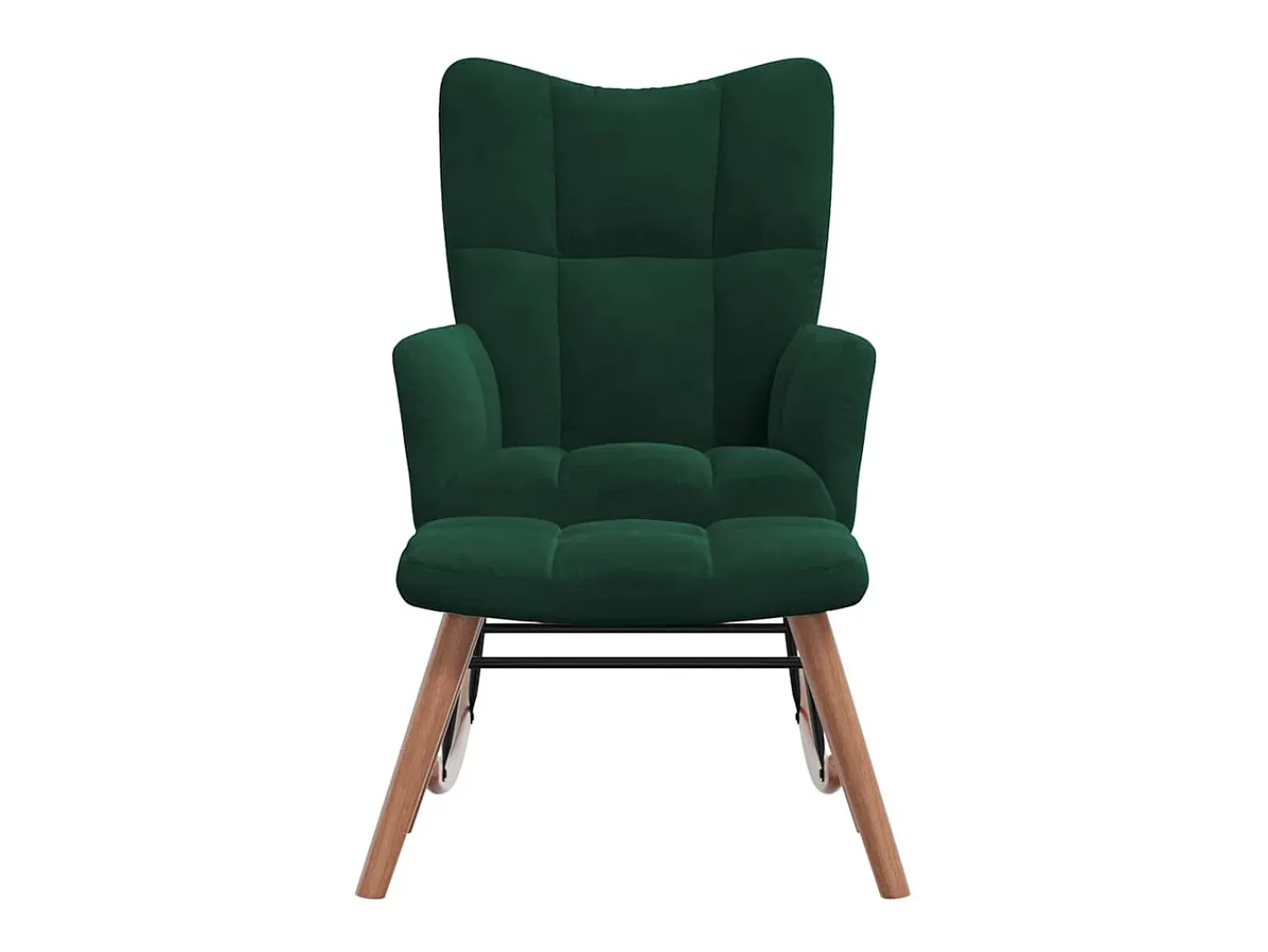Poltrona|vidaxl Cadeira de baloiço com banco veludo -escuro Verde