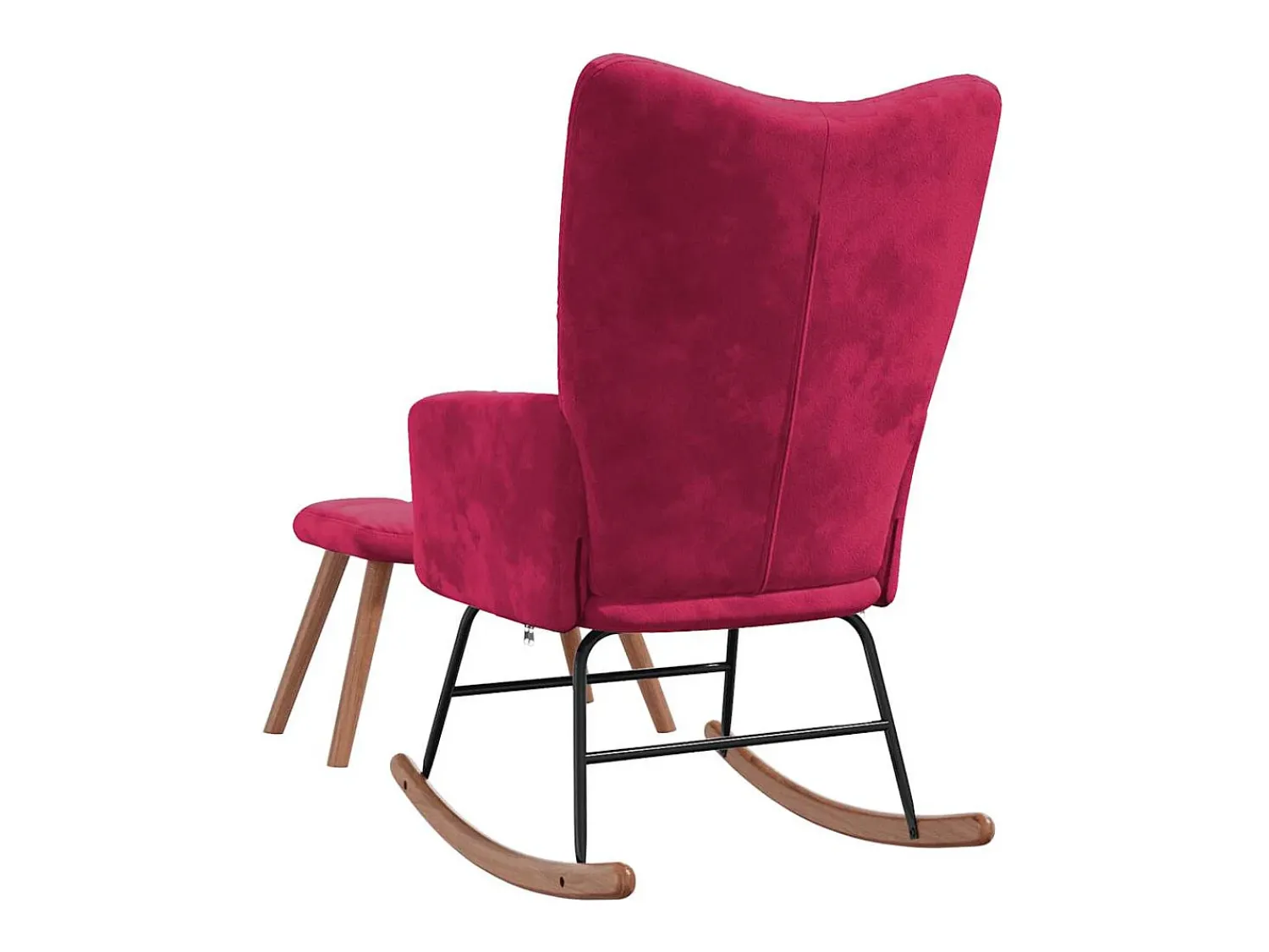 Poltrona|vidaxl Cadeira de baloiço com banco veludo tinto Vermelho