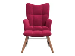 Poltrona|vidaxl Cadeira de baloiço com banco veludo tinto Vermelho