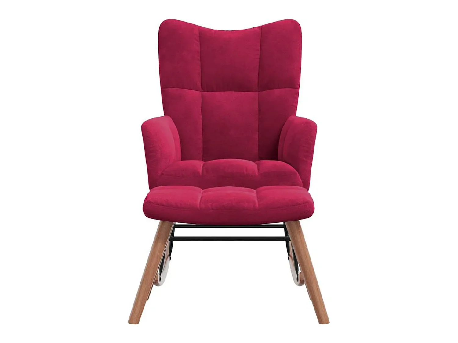 Poltrona|vidaxl Cadeira de baloiço com banco veludo tinto Vermelho