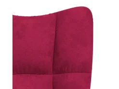 Poltrona|vidaxl Cadeira de baloiço com banco veludo tinto Vermelho
