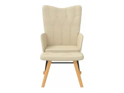 Poltrona* Cadeira de baloiço com banco tecido cor PT658542 Creme