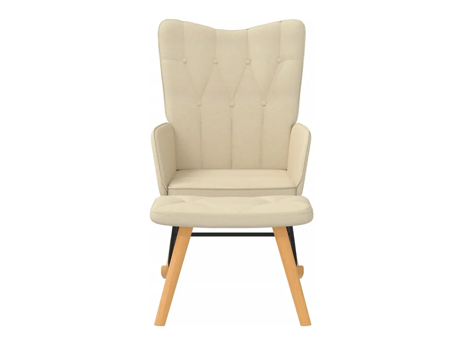 Poltrona* Cadeira de baloiço com banco tecido cor PT658542 Creme