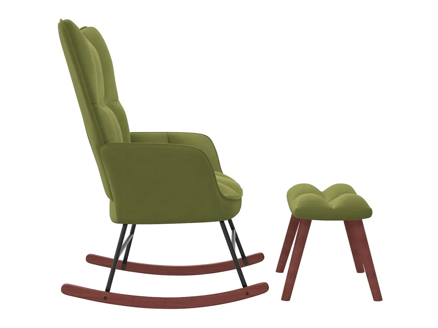 Clearance Cadeira de baloiço com banco veludo -claro PT578764 Verde