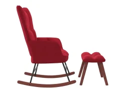 Poltrona* Cadeira de baloiço com banco veludo tinto PT835529 Vermelho
