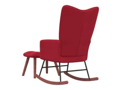 Poltrona* Cadeira de baloiço com banco veludo tinto PT835529 Vermelho