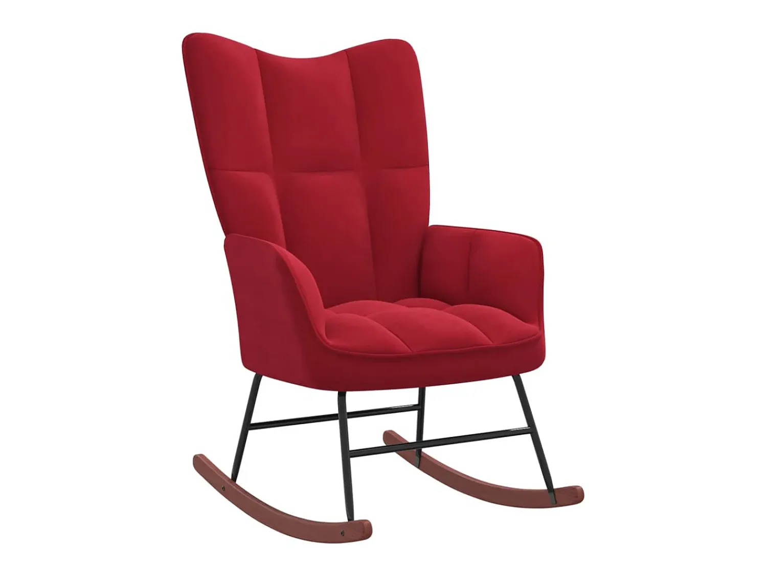 Poltrona* Cadeira de baloiço com banco veludo tinto PT835529 Vermelho