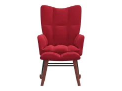 Poltrona* Cadeira de baloiço com banco veludo tinto PT835529 Vermelho