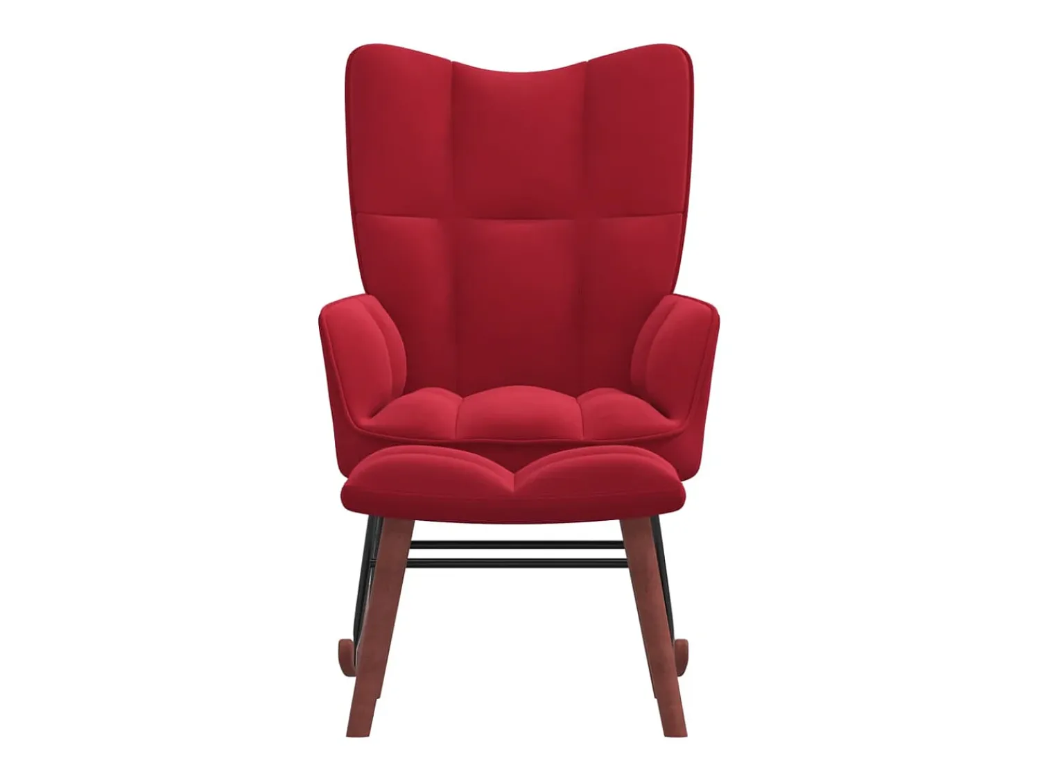Poltrona* Cadeira de baloiço com banco veludo tinto PT835529 Vermelho