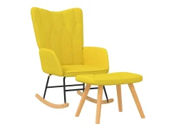 Outlet vidaxl Cadeira de baloiço com banco tecido mostarda Amarelo